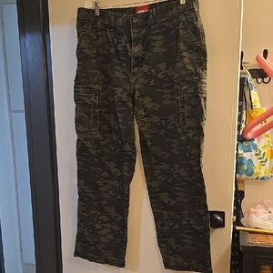 Green Cargo Pants with Durable Fabric